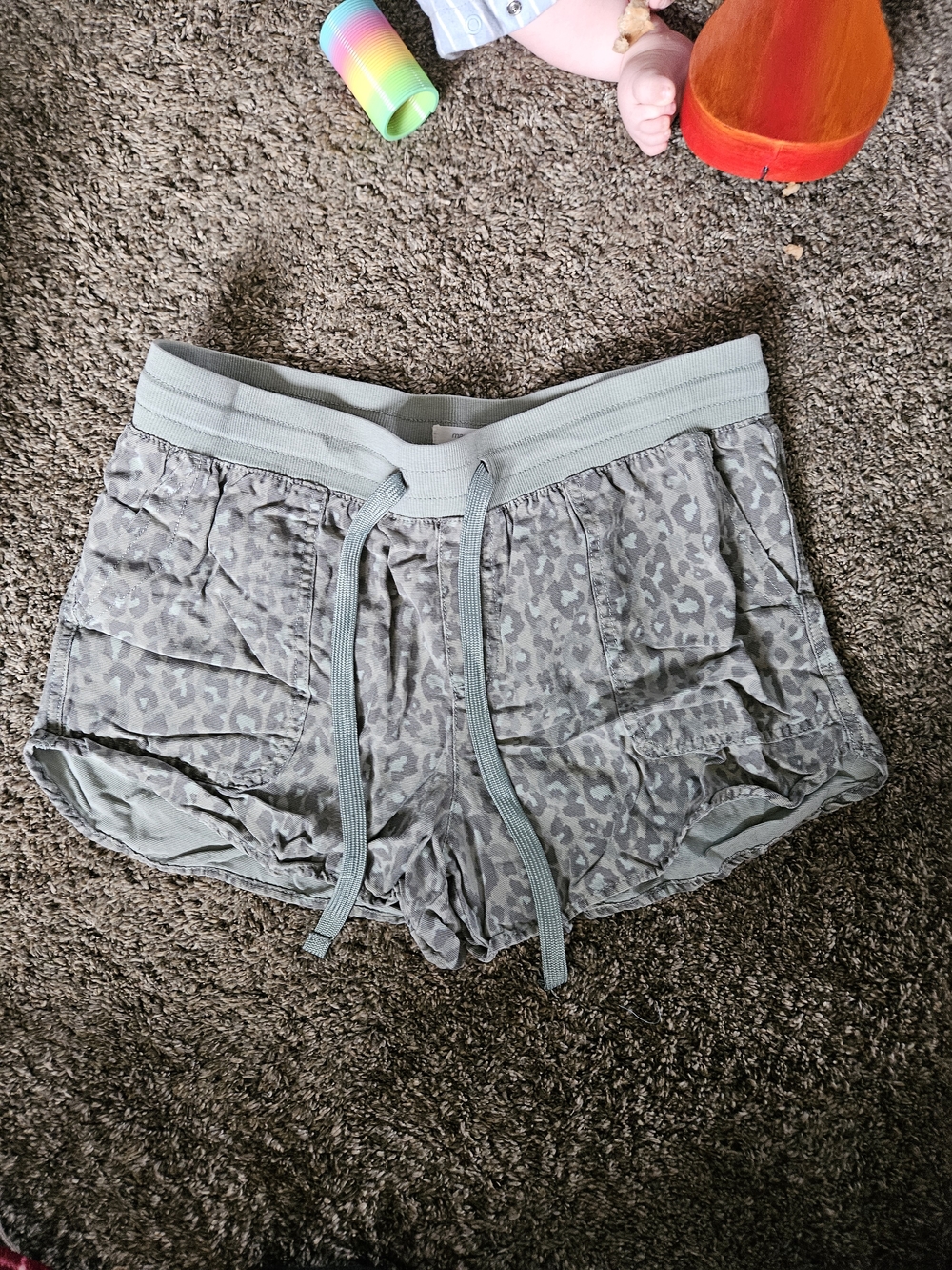 Maurices Grey Leopard Print  Drawstring Shorts